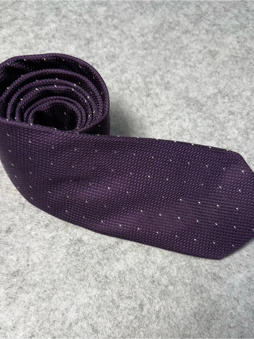 Charles Tyrwhitt Deep Purple 100% Silk Tie with Tiny Silver Dots